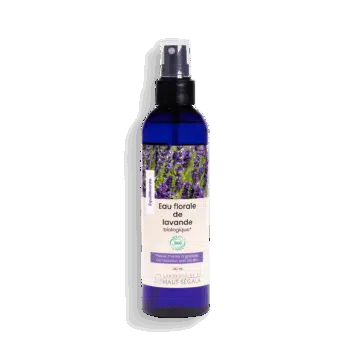 Une bouteille en spray bleue de 