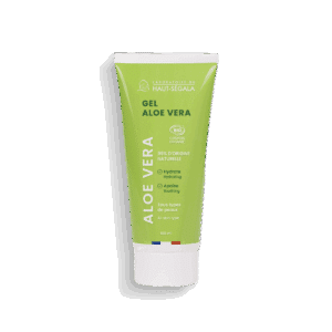 Flacon de gel d'aloe vera biologique 100ml du Laboratoire Haut-Ségala. Soin hydratant et apaisant pour la peau.
