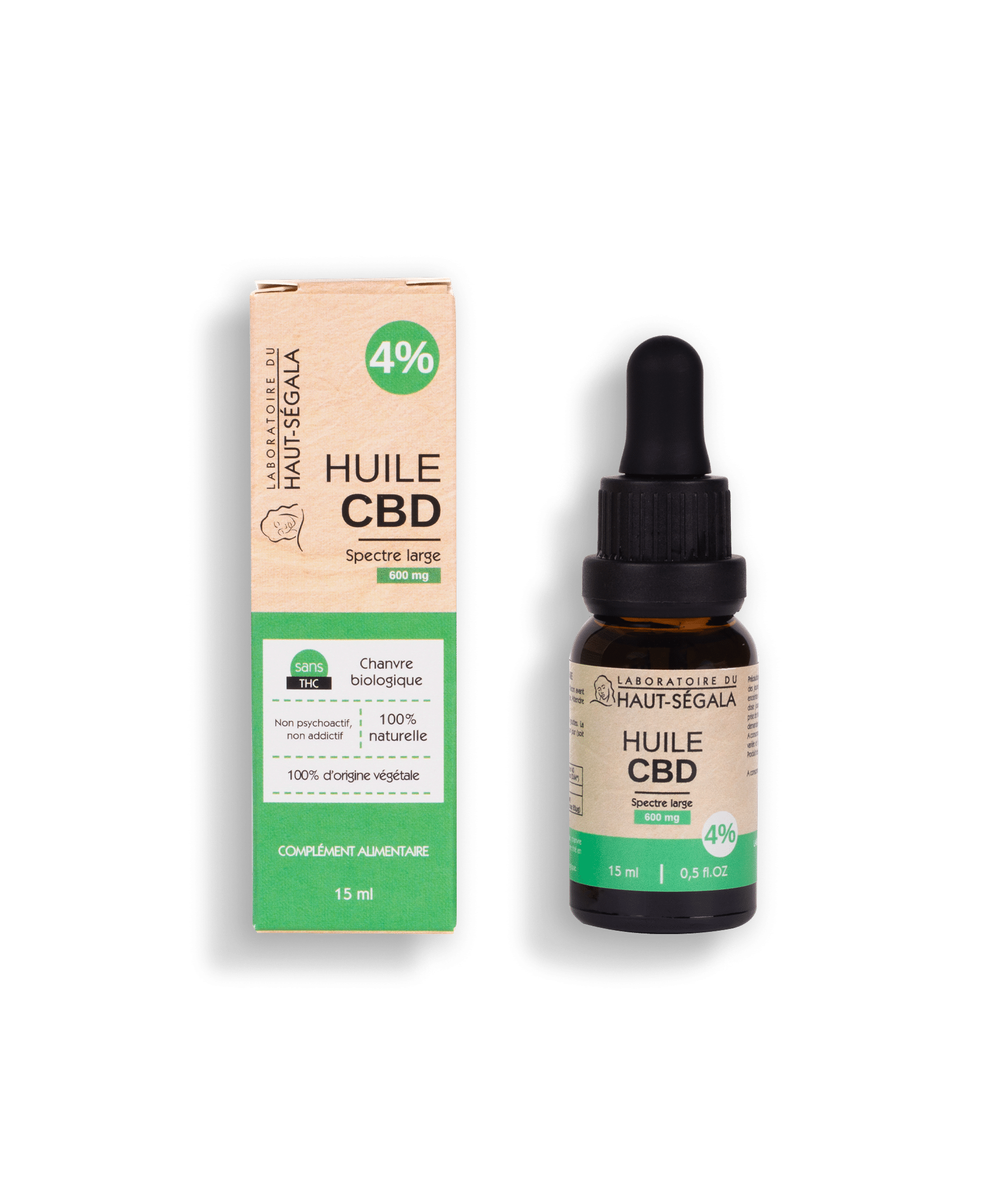 Huile CBD spectre large 4% (600mg) naturelle