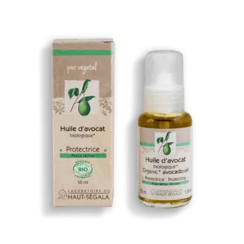 Packshot produit huile d'avocat biologique