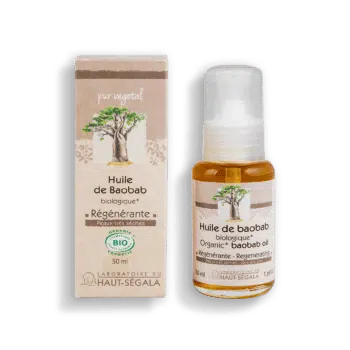 Packshot produit huile de baobab biologique