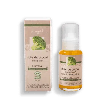 Packshot produit huile de brocoli biologique