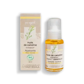 Packshot produit huile de cameline biologique