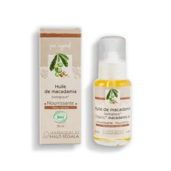 Packshot produit huile de macadamia biologique