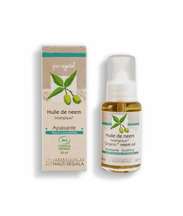 Packshot produit de l'huile de neem biologique