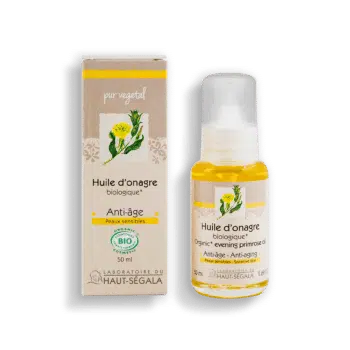 Packshot produit huile végétale d'onagre