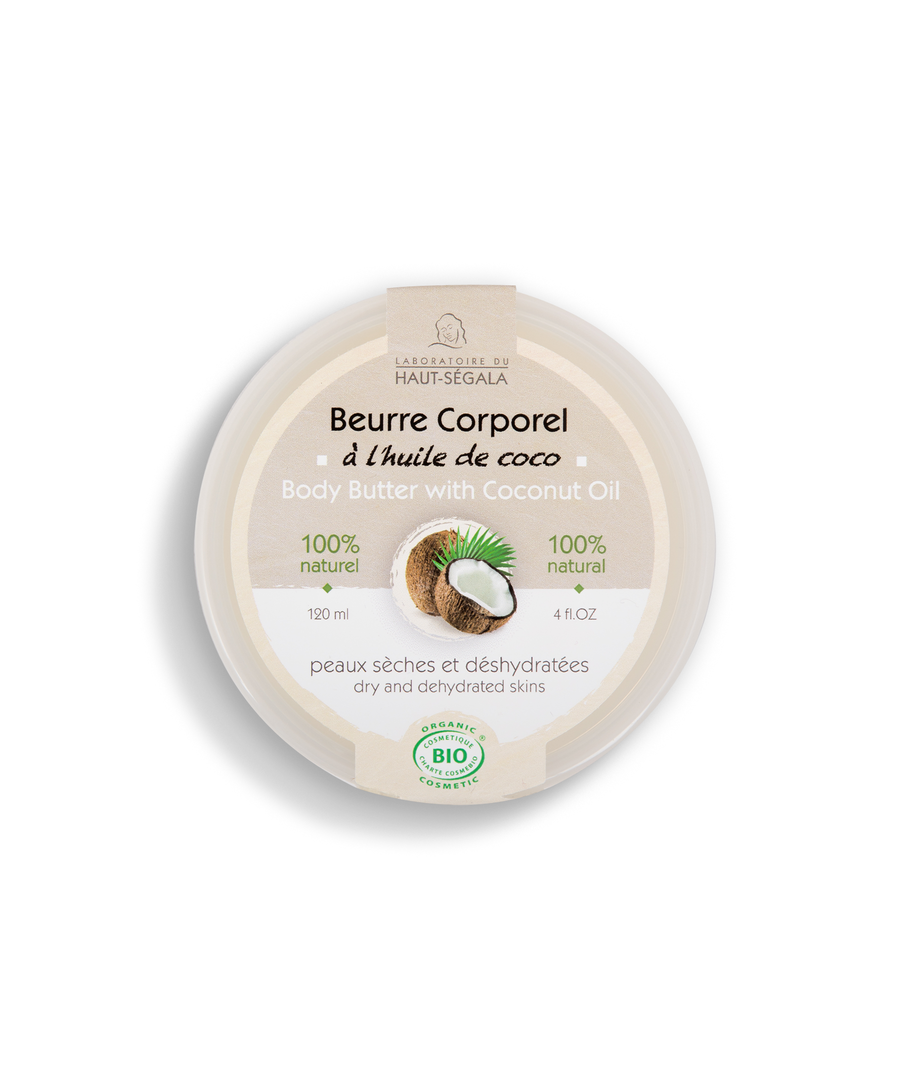 Beurre corporel à l'huile de coco certifié BIO - Laboratoire Haut-Ségala