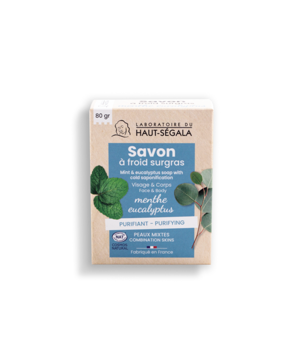 Packshot produit étui de savon solide Menthe Eucalyptus