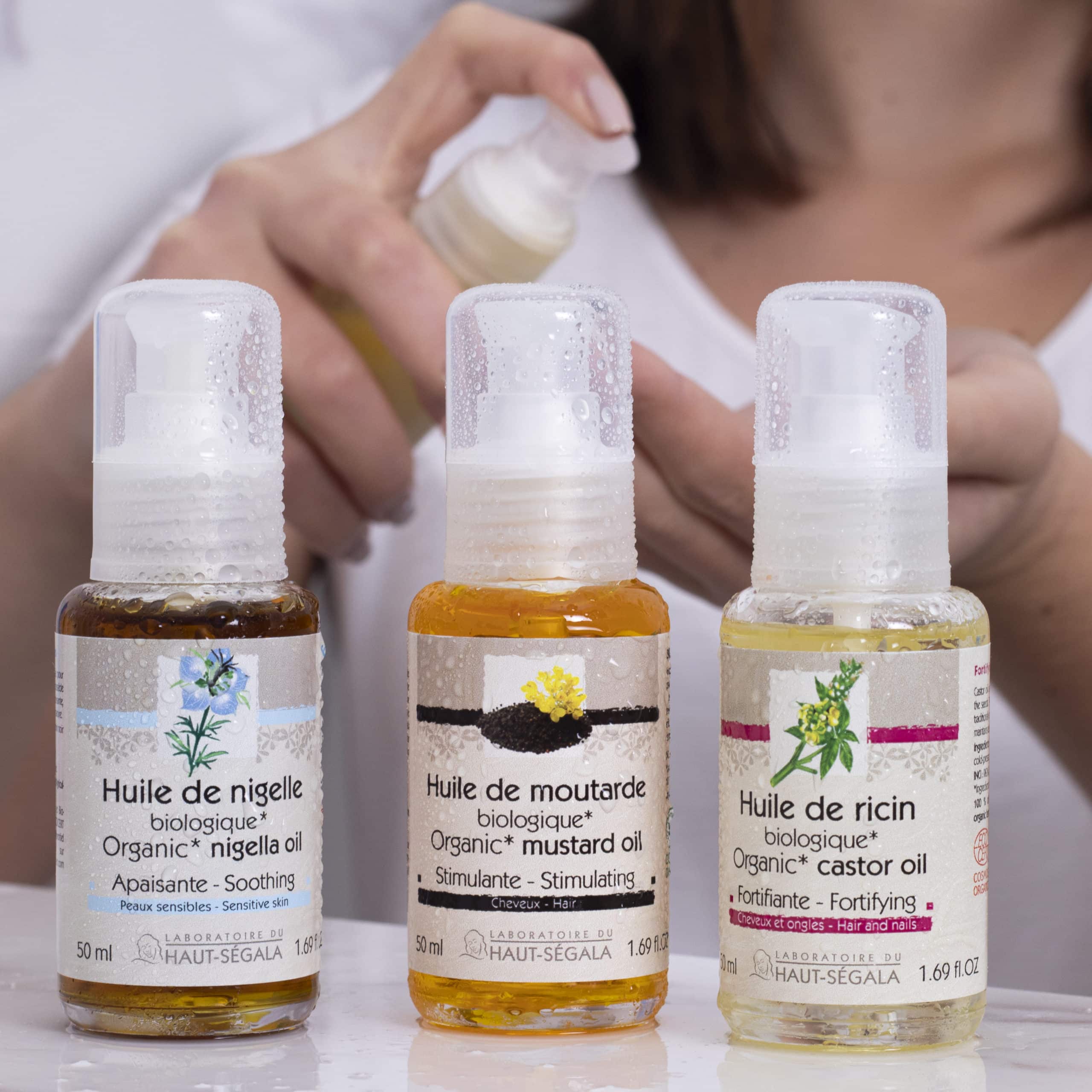 Huile végétale de nigelle, de moutarde et de ricin