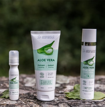 représentation de la gamme Aloe Vera du laboratoire Haut-Ségala.
