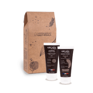Coffret cadeau "Duo Détox Argile" du Laboratoire Haut-Ségala, contenant des produits de soin visage purifiants.