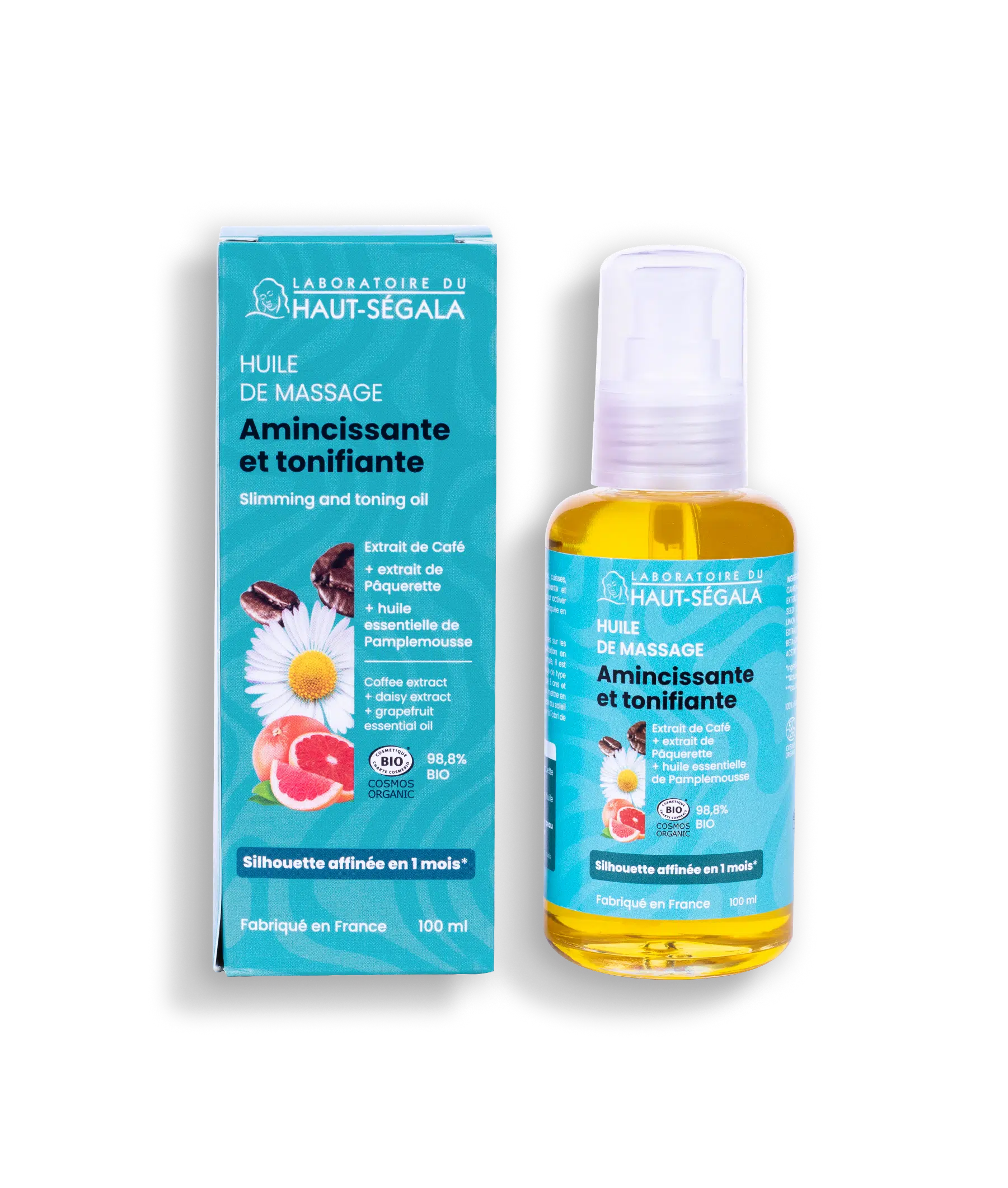 Huile de massage amincissante et tonifiante certifiée BIO