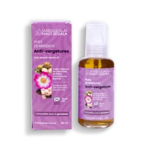 Huile de massage anti-vergetures certifiée BIO