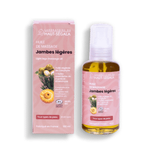 Huile de massage jambes légères certifiée BIO