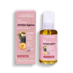 Huile de massage jambes légères certifiée BIO