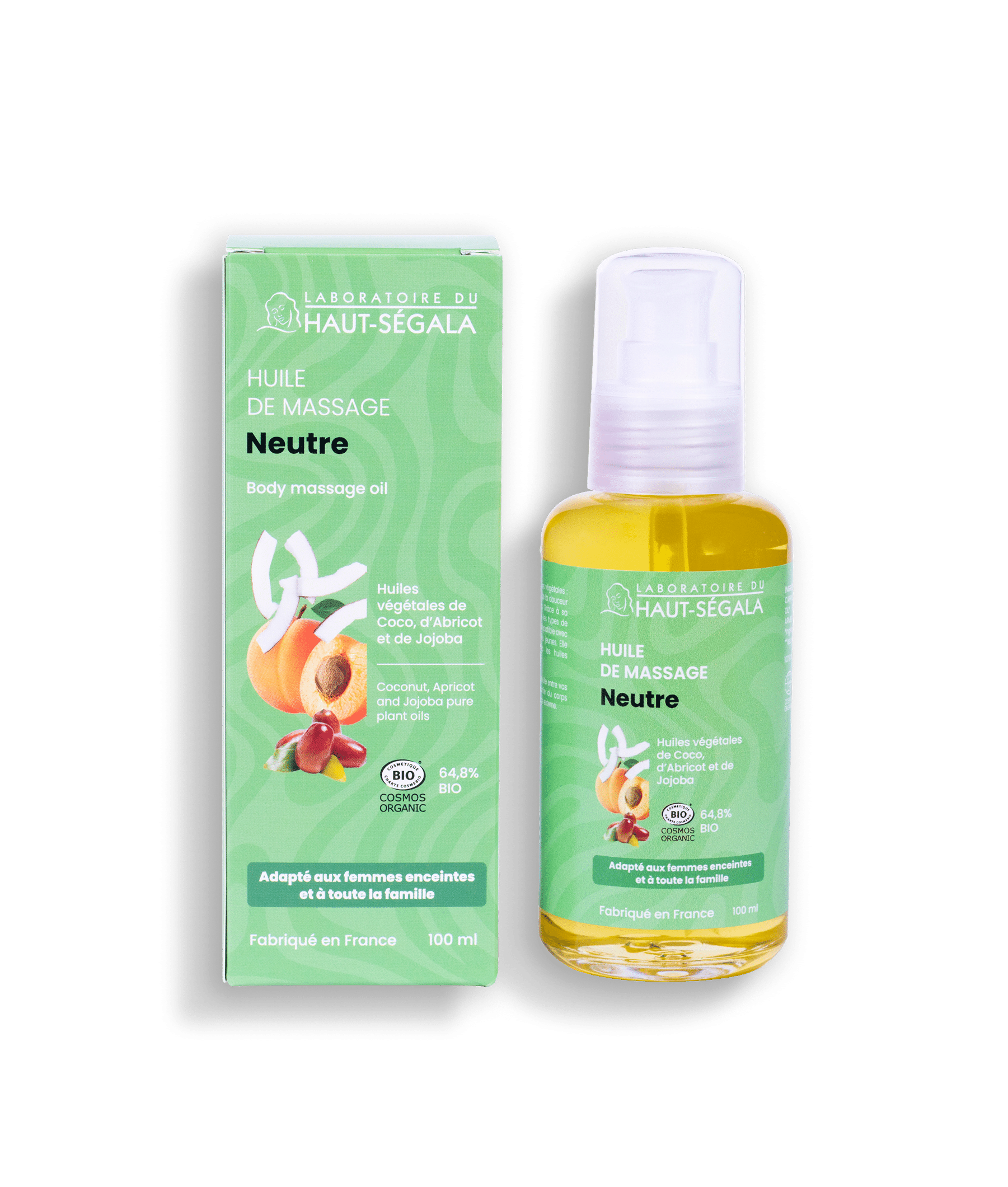 Huile de massage neutre certifiée BIO