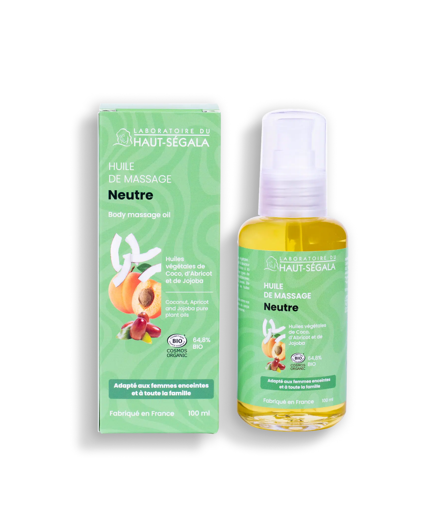 Huile de massage neutre certifiée BIO