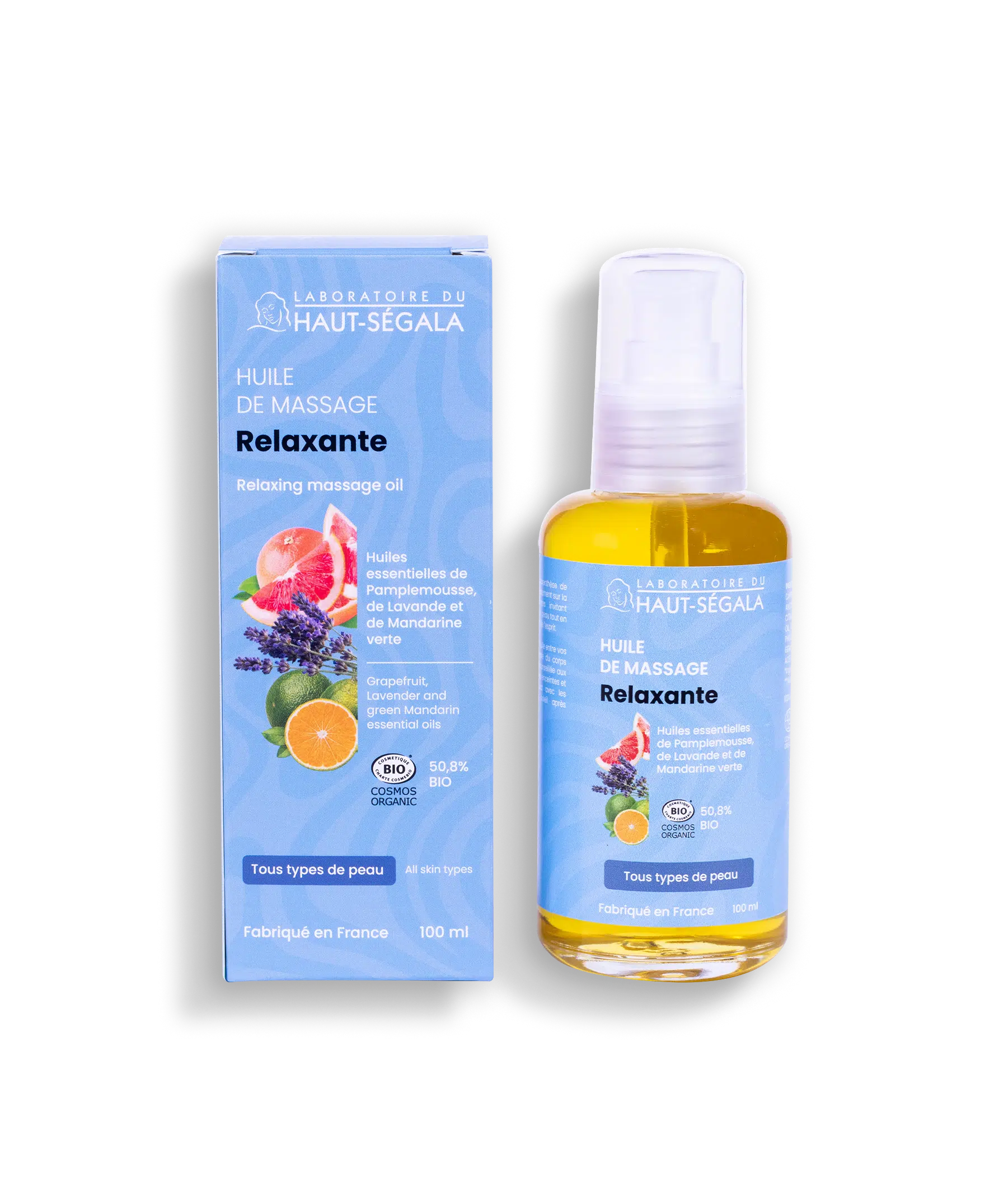 Huile de massage relaxante certifiée BIO