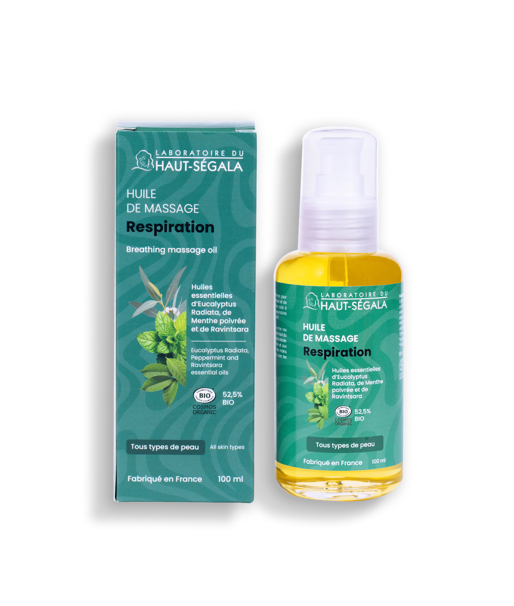 Huile de massage respiration certifiée BIO