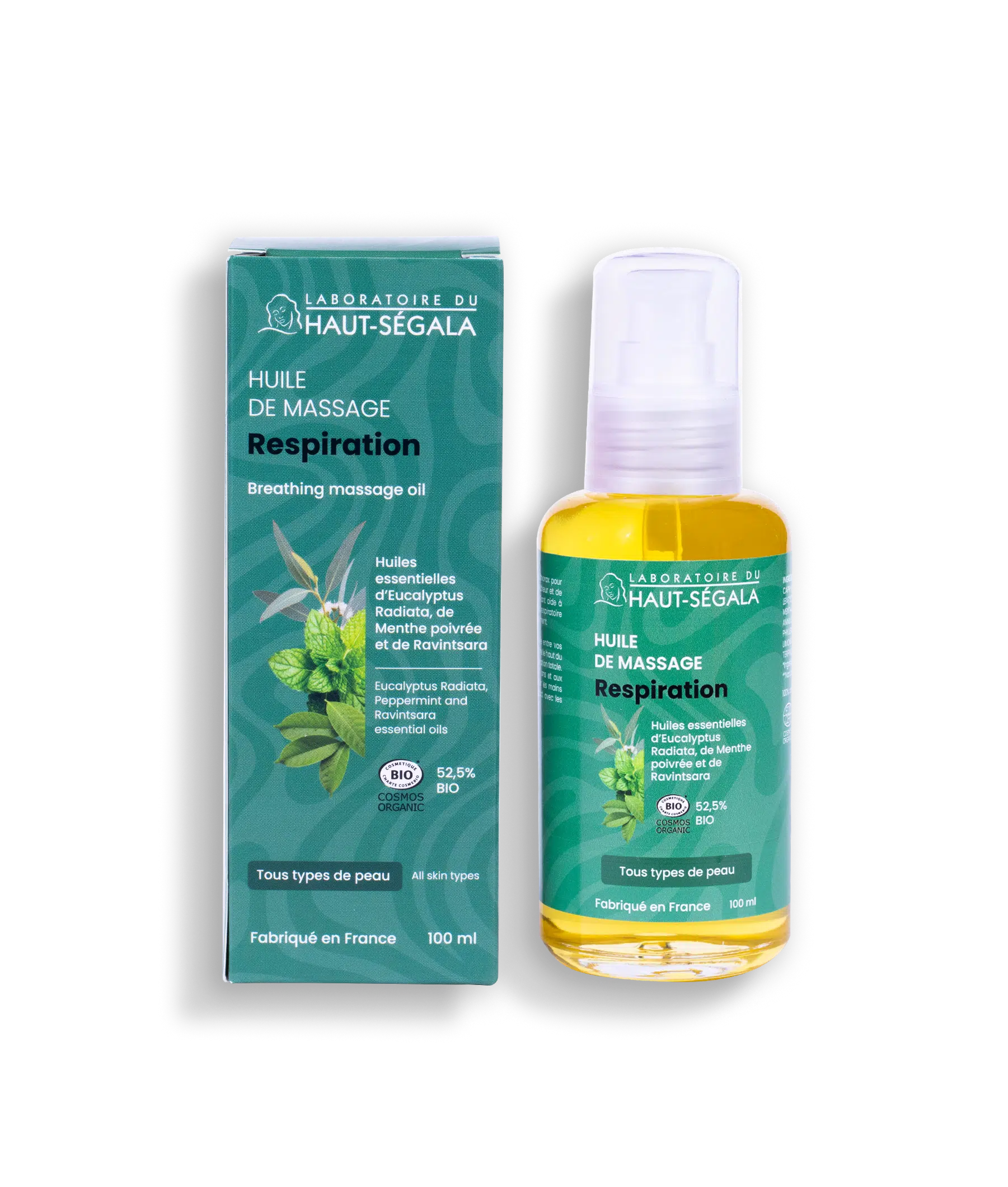 Huile de massage respiration certifiée BIO